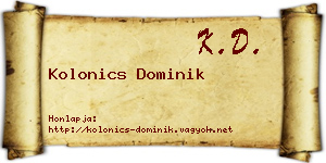 Kolonics Dominik névjegykártya