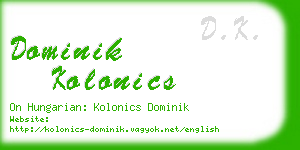 dominik kolonics business card